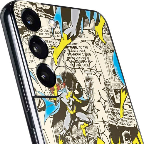 DC Comics Batman Batgirl Vintage Action pose pattern Galaxy S22 Skin